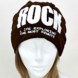 Rock Black Cotton Winter Beanie