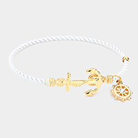 Nautical Anchor Helm Charm Hook Bracelet