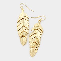 Metal Feather Earrings