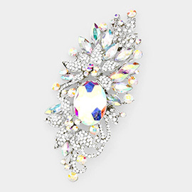 Floral Crystal Rhinestone Brooch / Pendant