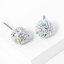 Crystal Paved Disco Ball Stud Earrings