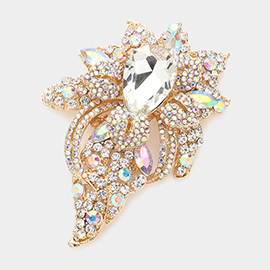 Floral Crystal Pave Bouquet Brooch / Pendant