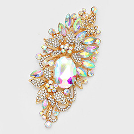 Floral Crystal Rhinestone Brooch / Pendant