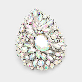 Crystal Rhinestone Teardrop Bouquet Brooch