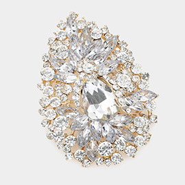 Crystal Rhinestone Teardrop Bouquet Pin Brooch