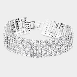 8Rows Rhinestone Evening Bracelet