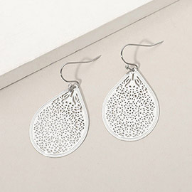 Metal Filigree Teardrop Earrings