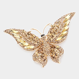 Glass Crystal Butterfly Pin Brooch