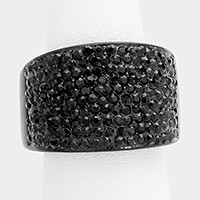 Crystal rhinestone pave stretch ring