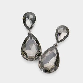 Glass Crystal Teardrop Evening Earrings