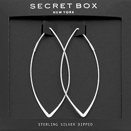 SECRET BOX_Sterling Silver Dipped marquise hoop earrings