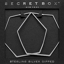 SECET BOX_Sterling Silver Dipped Hexagon Hoop Earrings