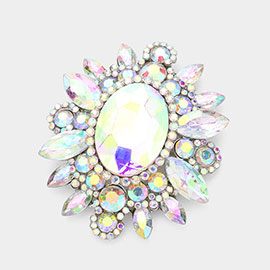 Oval Center Stone Pointed Brooch / Pendant