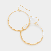 Metal bead hoop earrings