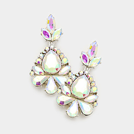 Marquise Crystal Statement Evening Earrings