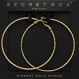 Secret Box_14K Gold Dipped Textured Hoop Earrings