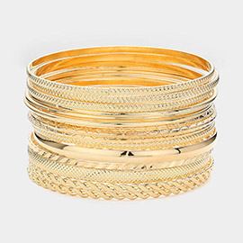 15PCS - Layered Multi Metal Bangle Bracelets