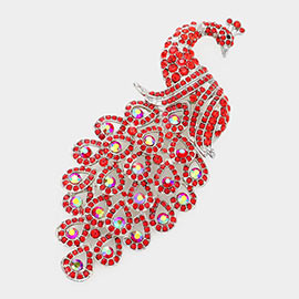 Crystal Peacock Pin Brooch