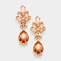 Marquise Glass Crystal Teardrop Dangle Evening Earrings