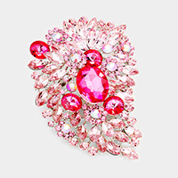 Oversize Multi Stone Floral Pin Brooch