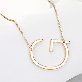 -G- Metal Monogram Pendant Necklace