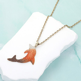 Dolphin Colored Metal Pendant Necklace