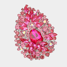 Crystal Rhinestone Teardrop Bouquet Pin Brooch