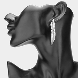 Crystal Rhinestone Pave Fringe Evening Earrings