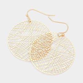 Filigree Metal Disc Dangle Earrings