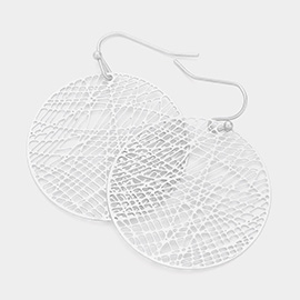 Filigree Metal Disc Dangle Earrings