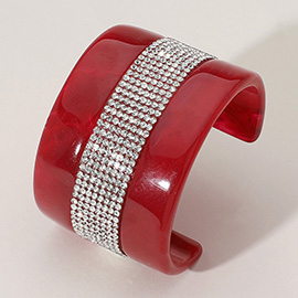 Crystal Embellished Celluloid Acetate Cuff Bracelet