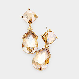 Marquise Crystal Teardrop Dangle Evening Earrings
