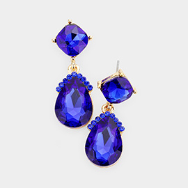 Marquise Crystal Teardrop Dangle Evening Earrings