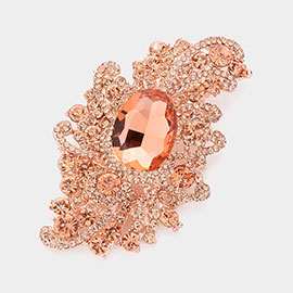 Crystal Oval Accented Bouquet Pin Brooch