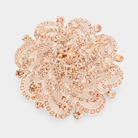 Pave Flower Pin Brooch