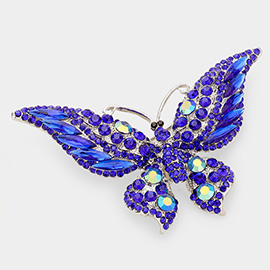 Glass Crystal Butterfly Pin Brooch