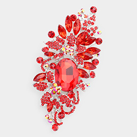 Floral Crystal Rhinestone Brooch / Pendant