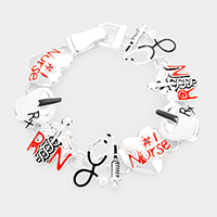 No. 1 Nurse Enamel Medical Device Metal Magnetic Bracelet