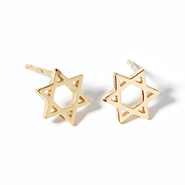 Gold Dipped Star of David Stud Earrings