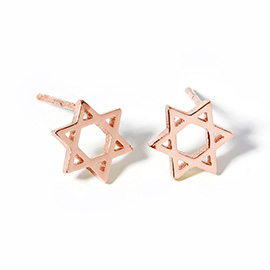 Gold Dipped Star of David Stud Earrings