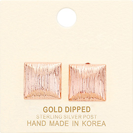 Gold Dipped Square Stud Earrings