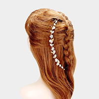 Teardrop Crystal Bead Floral Bun Wrap Headpiece