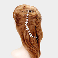 Teardrop Crystal Bead Floral Bun Wrap Headpiece