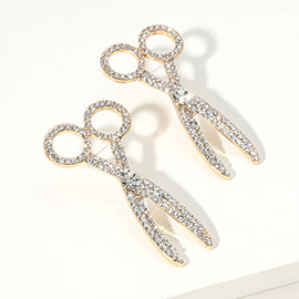 Rhinestone Pave Scissors Earrings