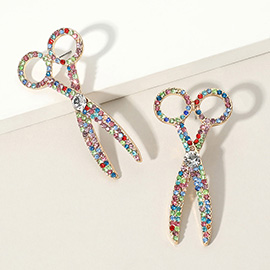 Rhinestone Pave Scissors Earrings