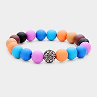 Colorful Shamballa Ball Rhinestone Stretch Bracelet 