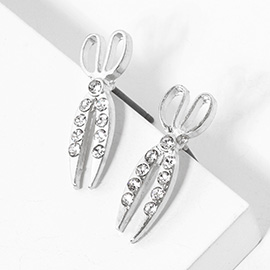 Crystal Pave Scissors Stud Earrings