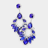 Teardrop Marquise Crystal Drop Evening Earrings