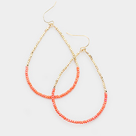 Beaded Open Teardrop Dangle Earrings