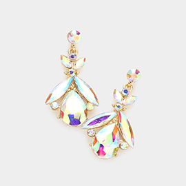 Teardrop Crystal Marquise Evening Earrings